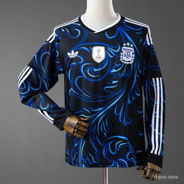 Camiseta de fútbol Argentina 2026 VISITANTE MANGA LARGA VERSION FAN